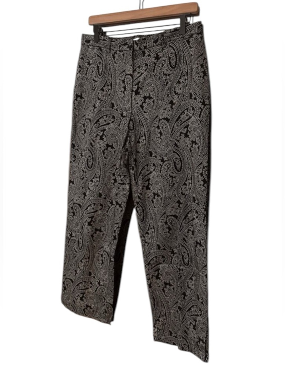 Womens Black Patterned LIZ CLAIBORNE Cosette Stretch Cotton Pants Size 12